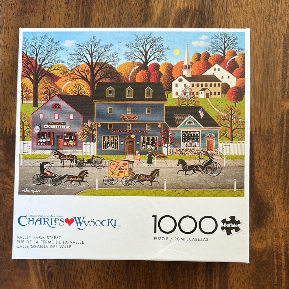 Charles Wysocki Valley Farm Street 1000-Piece Jigsaw Puzzle - Autumn Colors